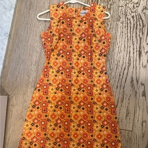 Madcap England Floral Orange Sleeveless Dress